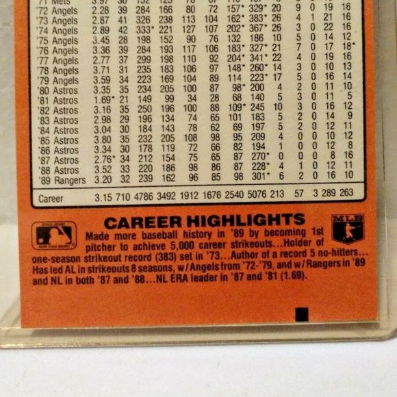 Nolan Ryan 1990 Donruss Texas Rangers Card #665 Baseball/Error Card (#65… - Picture 3 of 7